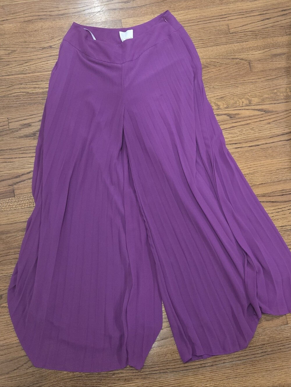 Aryn K Purple Pleated Wide-Leg Pants
